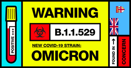 Fiji. Covid-19 New Strain Called Omicron. Found in Botswana and South Africa. Warning Sign with Positive Blood Test. Concern. B.1.1.529.