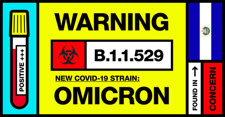 El Salvador. Covid-19 New Strain Called Omicron. Found in Botswana and South Africa. Warning Sign with Positive Blood Test. Concern. B.1.1.529.