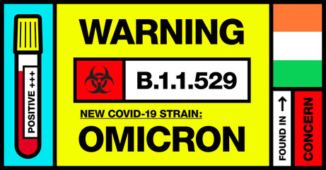 Ireland. Covid-19 New Strain Called Omicron. Found in Botswana and South Africa. Warning Sign with Positive Blood Test. Concern. B.1.1.529.