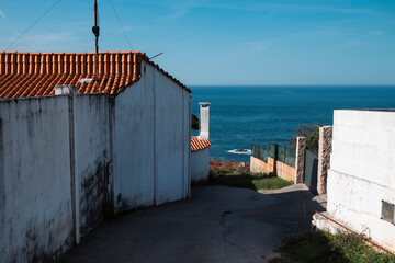 View of the coast of Galicia from a small town, Spain.