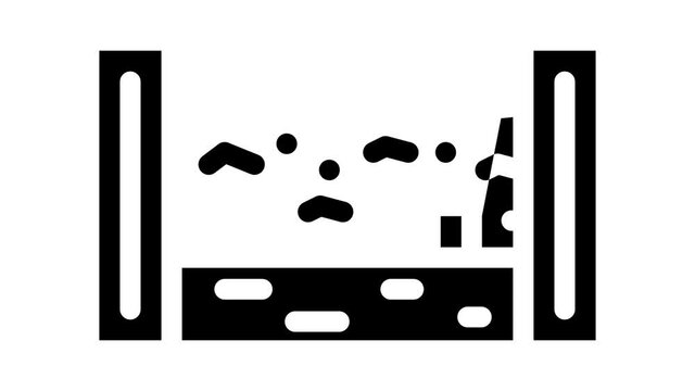 composter solid waste animated glyph icon composter solid waste sign. isolated on white background