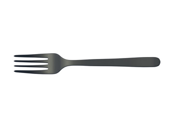 Fork isolated on white background. Top view. 3d render