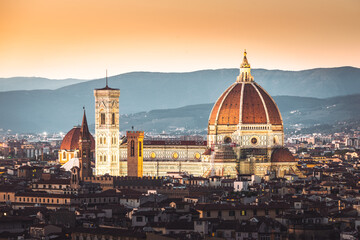 View of "Santa Maria del Fiore" cathedral in Firenze, Tuscany, Italy.