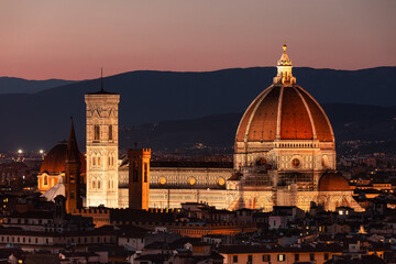 View of "Santa Maria del Fiore" cathedral in Firenze, Tuscany, Italy.