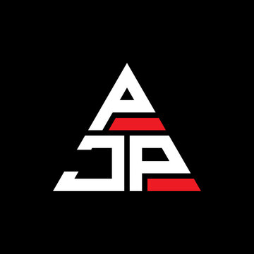 PJP triangle letter logo design with triangle shape. PJP triangle logo design monogram. PJP triangle vector logo template with red color. PJP triangular logo Simple, Elegant, and Luxurious Logo...