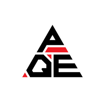 PQE triangle letter logo design with triangle shape. PQE triangle logo design monogram. PQE triangle vector logo template with red color. PQE triangular logo Simple, Elegant, and Luxurious Logo...