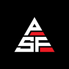 PSF triangle letter logo design with triangle shape. PSF triangle logo design monogram. PSF triangle vector logo template with red color. PSF triangular logo Simple, Elegant, and Luxurious Logo...