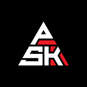 PSK triangle letter logo design with triangle shape. PSK triangle logo design monogram. PSK triangle vector logo template with red color. PSK triangular logo Simple, Elegant, and Luxurious Logo...