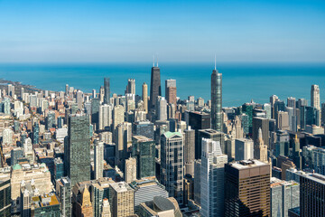 Fototapeta premium Aerial view of Chicago