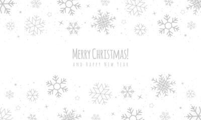 Christmas card background. Merry Christmas greeting card background with snowflakes and stars. Elegant Christmas background. Vector