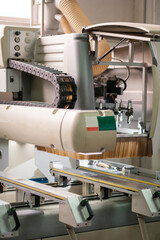 Cnc router grinding a part. Process of making cabinet furniture. Milling machine.
