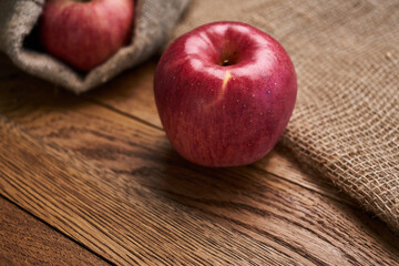 apples on a wooden table vitamins fresh fruits organic