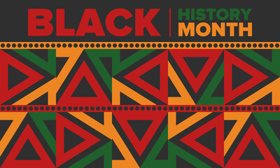 Black History Month. African American History. Celebrated annual. In February in United States and Canada. In October in Great Britain. Poster, card, banner, background. Vector illustration