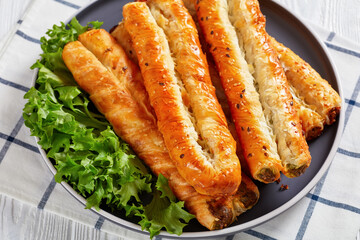 Rollini with feta, spinach, chicken meat filling