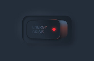 Energy and electricity shortage concept illustration. Isolated in dark background.
