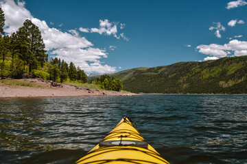 Kayaking at Vallecito Reservoir in Durango Colorado 