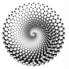 Checkered Spiral Design Element. Vector image