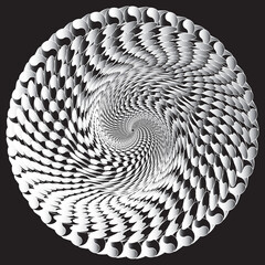 Checkered Spiral Design Element. Vector image