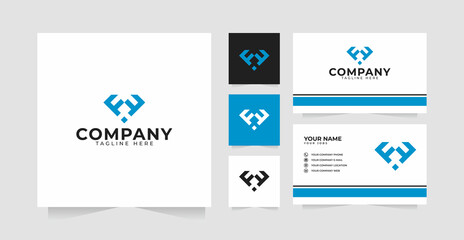 Letter FF Diamond Logo design inspiration and business card