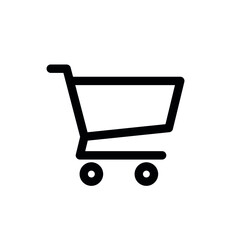 Shopping cart icon. Supermarket shopping basket design. Food cart. Purchase symbol. Isolated vector image on white background. © Checha
