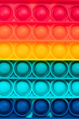 Fidget pop it toy rainbow color, antistress, fun and educational