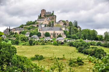 Fototapeta na wymiar The town of Turenne is known for its characteristic location, on top of a rock and has been recognized by Les Plus Beaux Villages de France as one of the most beautiful villages in France