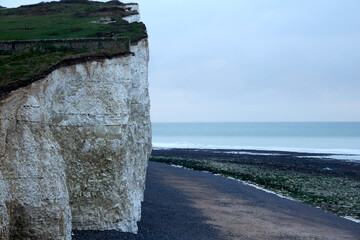 Seven Sisters, Eastbourne, England, moody and atmospheric weather, white cliffs, walking, December 2021