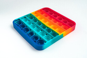 Fidget pop it toy rainbow color, antistress, fun and educational