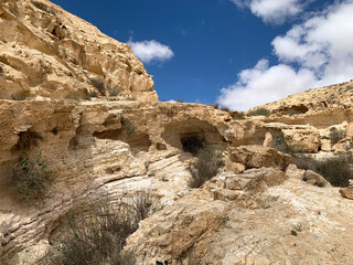 Fototapeta premium Wadi Hawarim - a dry bed among the mountains in the Negev desert