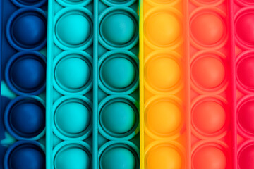 Fidget pop it toy rainbow color, antistress, fun and educational
