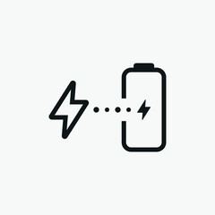 Wireless Charge Battery vector sign icon