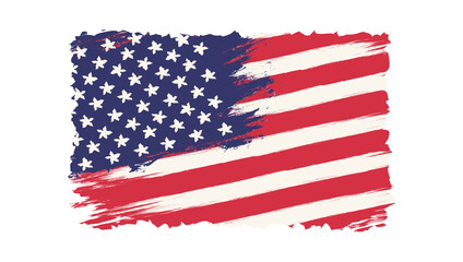 Vector vintage American flag. Vintage flag of USA.