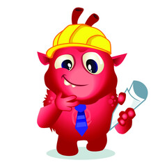 alien mascot cartoon in vector