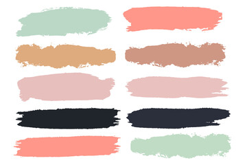 Set of vector brush strokes