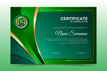 Green employee of the month certificate template