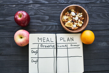 cereal food plan diet organic health wooden background