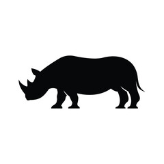 Obraz na płótnie Canvas rhino silhouette isolated on white