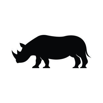 recommend clip art: rhino silhouette isolated on white
