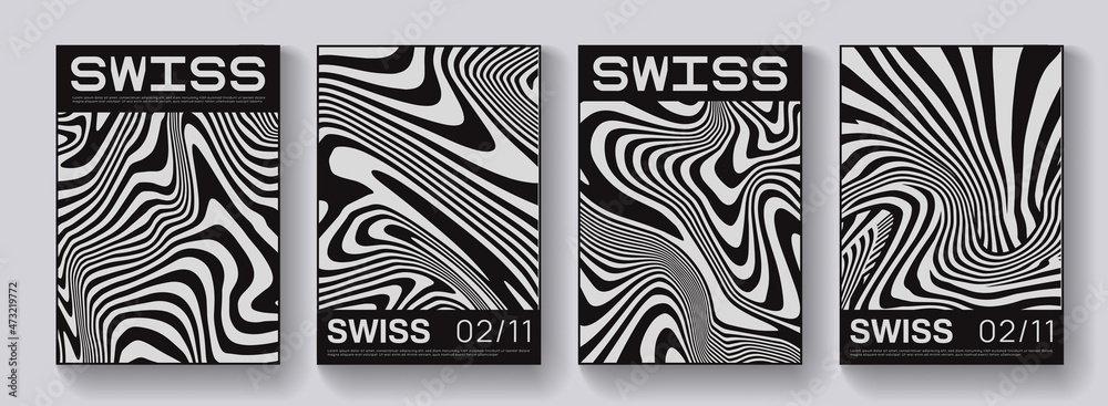 Aufkleber abstract optical illusion art posters. swiss design psychedelic pattern vector design. acid backgrou