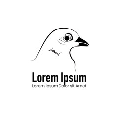Simple modern animal bird logo template design graphic illustration vector