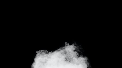 White smoke or fog isolated on black background.