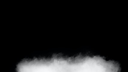 White smoke or fog isolated on black background.