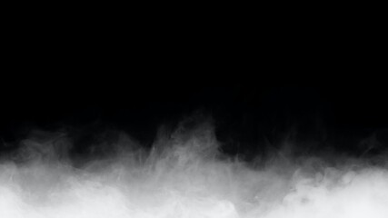 Fototapeta na wymiar White smoke or fog isolated on black background.