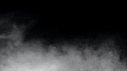 Fotobehang White smoke or fog isolated on black background. © ธนพล สินสร้าง