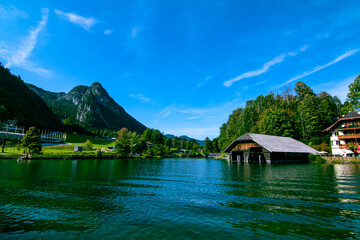 Koenigsee lake in Berchtesgadener valley, Germany