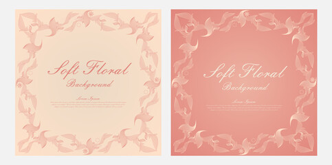 soft color line floral ornament shape social media post