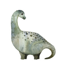 sauropod dinosaur,children's illustration, watercolor handmade © Дарья Артемова