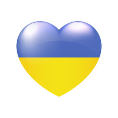 Love Ukraine symbol. Vector Heart flag icon isolated on white background eps10