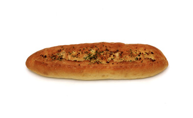 Garlic bread lay on white background, isolated
