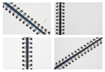 Set of notebook paper on white background